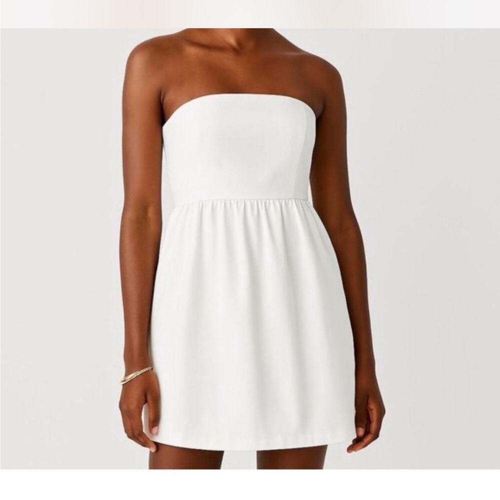 french connection Whisper Strapless Peplum dress
